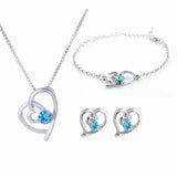 Silver 925 Rhinestone Pendants Jewelry Sets