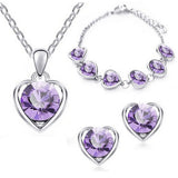 Silver 925 Rhinestone Pendants Jewelry Sets