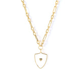 925 Silver Enamel Hip Hop Clavicle Chain Paperclip Lightning Necklace