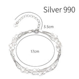 Silver 990 Beads Bracelet w/ Lucky Charms for Women Girls
