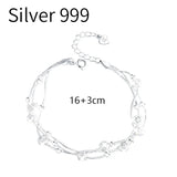 Silver Beads Bracelet Women Lucky Charms Chains Girls Ladies Chain