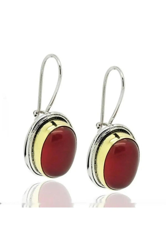 Silver Agate Stone Earrings