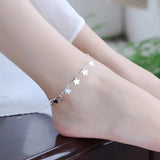 925 Silver Butterfly Charm Anklet for Women Girls Barefoot Leg Jewelry