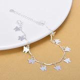 925 Silver Butterfly Charm Anklet for Women Girls Barefoot Leg Jewelry