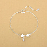 925 Silver Star Anklet for Women - Foot Barefoot Leg