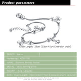 925 Sterling Silver Cartoon Mickey Anklet for Women