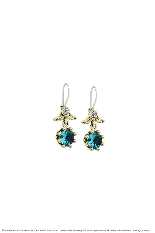 Silver Aquamarine CZ Women Earrings