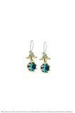 Silver Aquamarine CZ Women Earrings