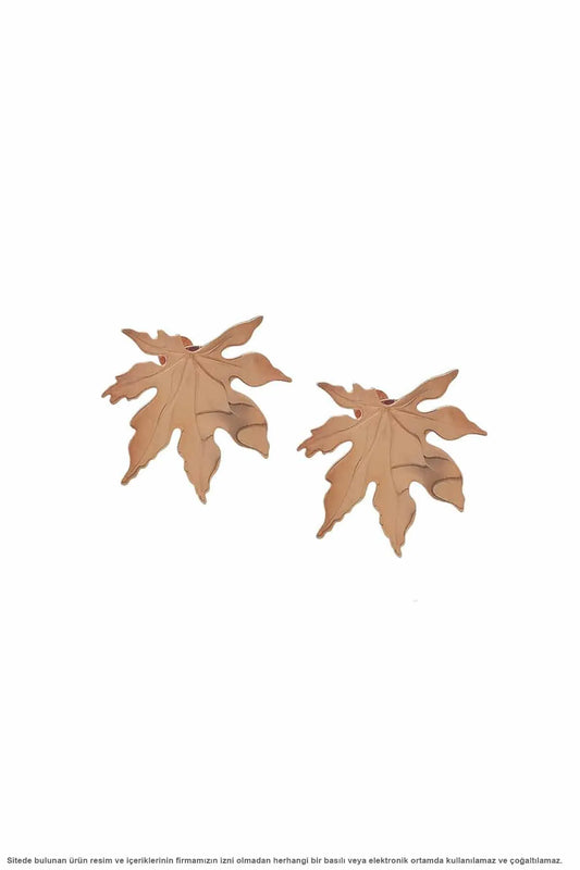 Silver Rose Sycamore Leaf Earrings