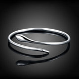 925 Silver Snake Open Adjustable Cuff Bracelet Jewelry