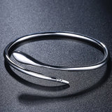 925 Silver Snake Open Adjustable Cuff Bracelet Jewelry