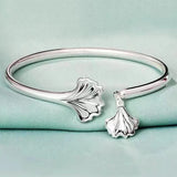 Silver Bangles Female Silver S999 Niche High Ladies Bracelet Girlfriend Feet
