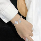 Silver Bangles Female Silver S999 Niche High Ladies Bracelet Girlfriend Feet