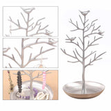 Silver Birds Tree Tabletop Jewelry Display Necklace Earring Stands