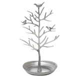 Silver Birds Tree Tabletop Jewelry Display Necklace Earring Stands