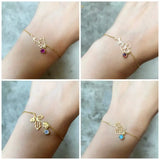 Silver Birth Flower Bracelet - Personalized Flower Bracelet