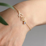 Silver Birth Flower Bracelet - Personalized Flower Bracelet