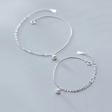 925 Sterling Silver Snake Chain Anklet for Women, Summer Foot Jewelry Decoration
