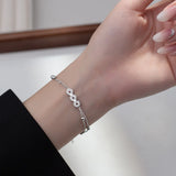 Minimalist Chinese Style Silver Bracelet for Women
