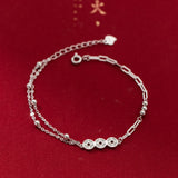 Minimalist Chinese Style Silver Bracelet for Women