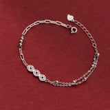 Minimalist Chinese Style Silver Bracelet for Women