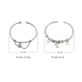 925 Silver Smile Face Charm Bracelet - Adjustable Retro Women Bangle