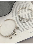 925 Silver Smile Face Charm Bracelet - Adjustable Retro Women Bangle