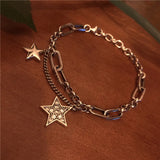 925 Silver Women Bracelet Star Charm Retro Jewelry