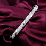 925 Silver Mesh Wide Bracelet Bangle for Men Women