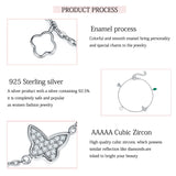 925 Sterling Silver Butterfly Bracelet for Women with High Zirconium Jewelry