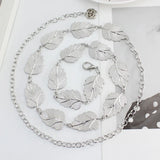 Metal Leaves Chain Belt Chunky Fringes Belts Hip