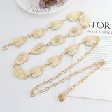 Metal Leaves Chain Belt Chunky Fringes Belts Hip