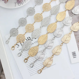 Metal Leaves Chain Belt Chunky Fringes Belts Hip
