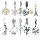 925 Sterling Silver Tree Love Heart European Charms Beads DIY Jewelry