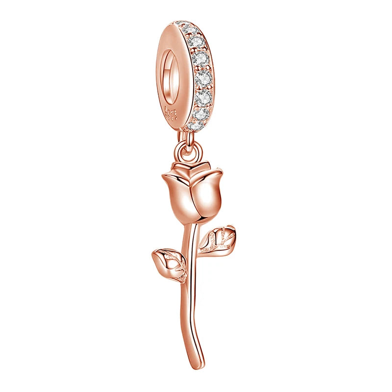 925 Sterling Silver Tree Love Heart European Charms Beads DIY Jewelry
