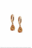 Silver Citrine CZ Women Earrings