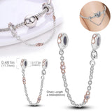 925 Silver CZ Zircon Pave Clasp Clip Charm for Bracelet