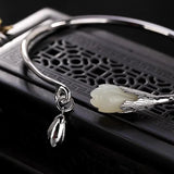 Hetian Chalcedony Orchid Bracelet Chinese Style Retro Charm Ladies Jewelry