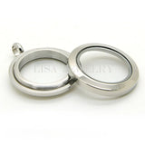 Silver 30mm 25mm 20mm round stainless steel floating locket pendant