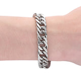 316L Stainless Steel Buddha Charm Cuff Bracelet Cuban Chain Jewelry
