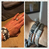 316L Stainless Steel Buddha Charm Cuff Bracelet Cuban Chain Jewelry