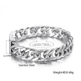 316L Stainless Steel Buddha Charm Cuff Bracelet Cuban Chain Jewelry