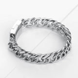316L Stainless Steel Buddha Charm Cuff Bracelet Cuban Chain Jewelry