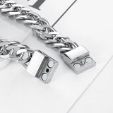 316L Stainless Steel Buddha Charm Cuff Bracelet Cuban Chain Jewelry