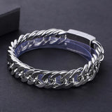 316L Stainless Steel Buddha Charm Cuff Bracelet Cuban Chain Jewelry