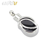 Silver Stainless Steel Irregular Shape Urn Cremation Jewelry Necklace