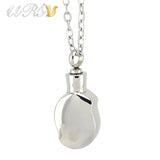 Silver Stainless Steel Irregular Shape Urn Cremation Jewelry Necklace