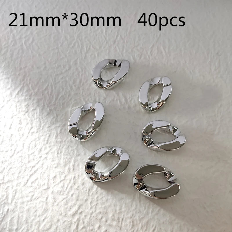 Silver Acrylic Chain Link for Jewelry Making DIY Bag Decoration