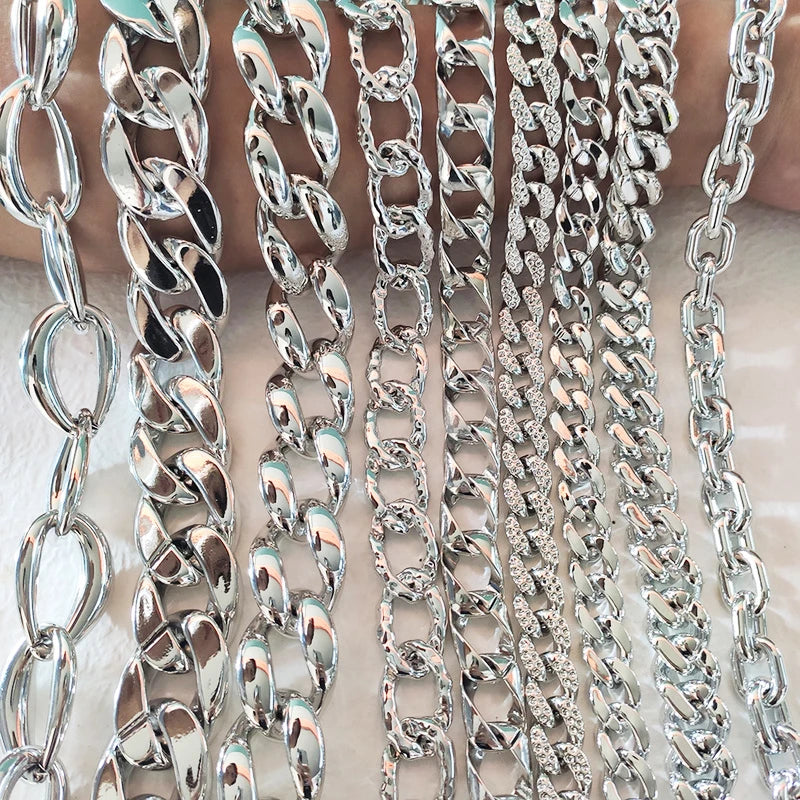 Silver Acrylic Chain Link for Jewelry Making DIY Bag Decoration