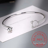 Silver Adjustable Cat Charm Bracelet & Bangle Gift